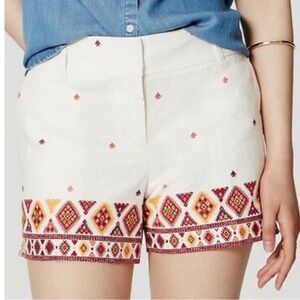 LOFT The Riviera Shorts women’s Aztec Print Linen Shorts Casual cowgirl western